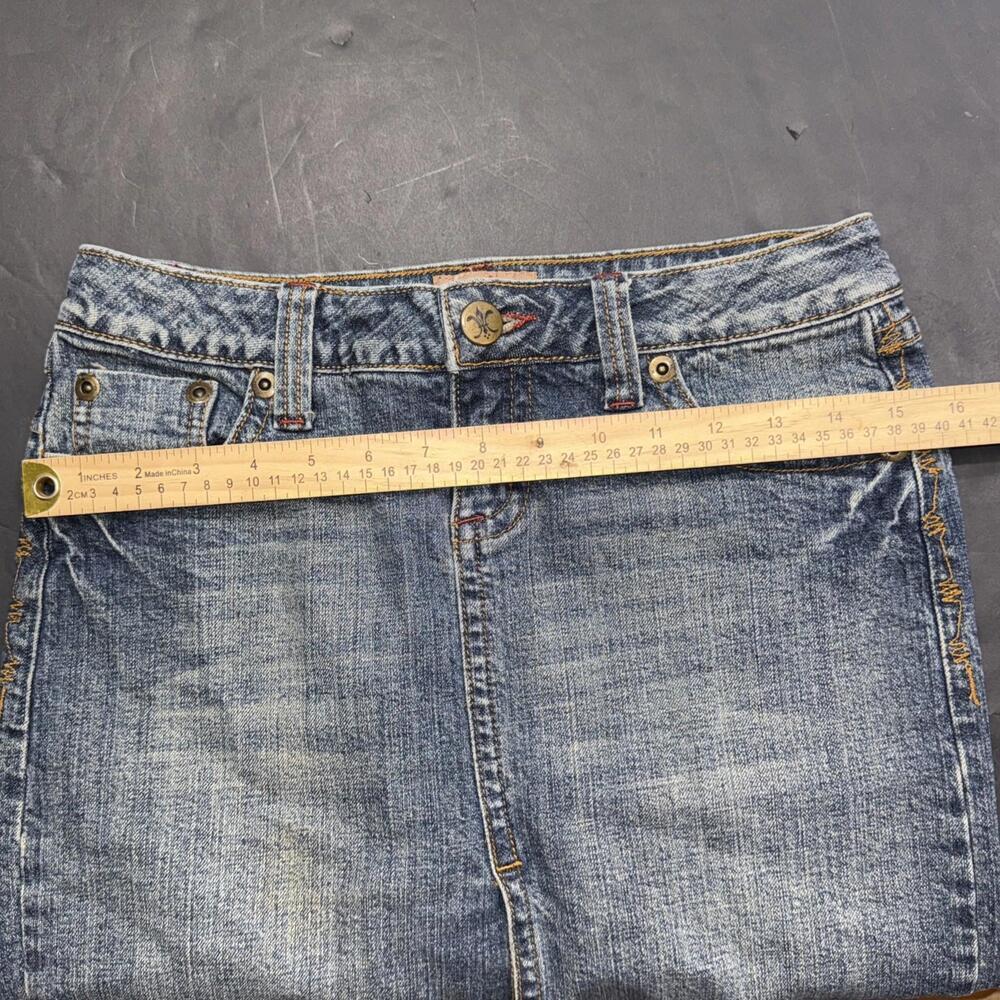 Vintage Y2K Nobo No Boundaries Denim Cowgirl Equestrian Embroidered Mini Skirt 5 - Picture 11 of 15